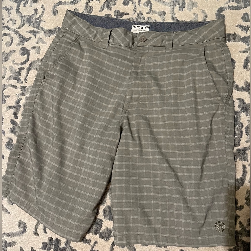 Men’s Shorts, Size 32, Grey Plaid